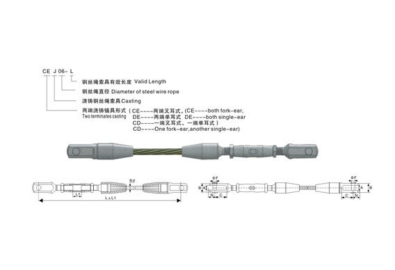 叉耳式調節澆鑄索具(YD05D02)